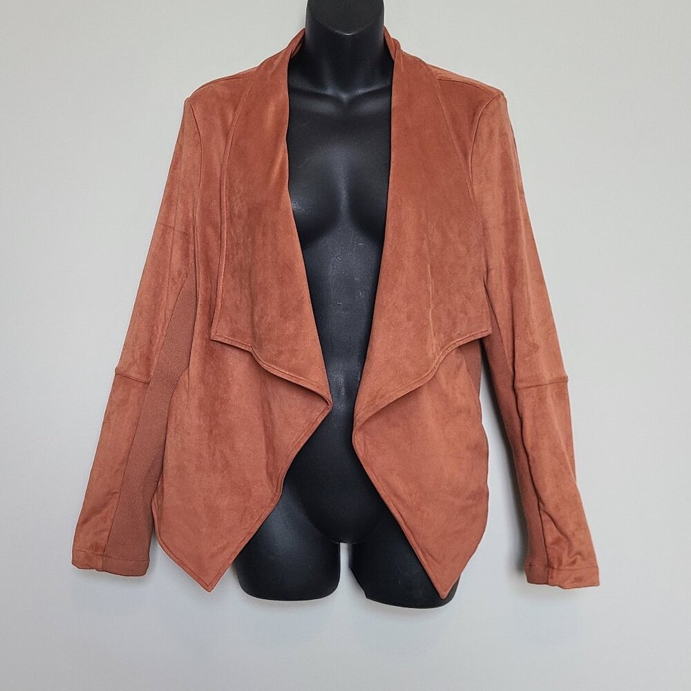 Good Hart Matilda Jane faux suede Open front Jacket Terracotta size Large